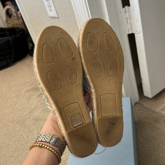 Prada Nastro Jacquard Logo Slip On Espadrille Mule - Picture 5 of 9